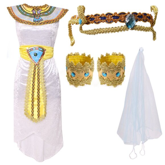 EGYPTIAN DELUXE QUEEN OF THE NILE 6 Pc CLEOPATRA COSTUME L 💥NWT!🆕FAST😮💨⚡🚚 - Picture 6 of 16